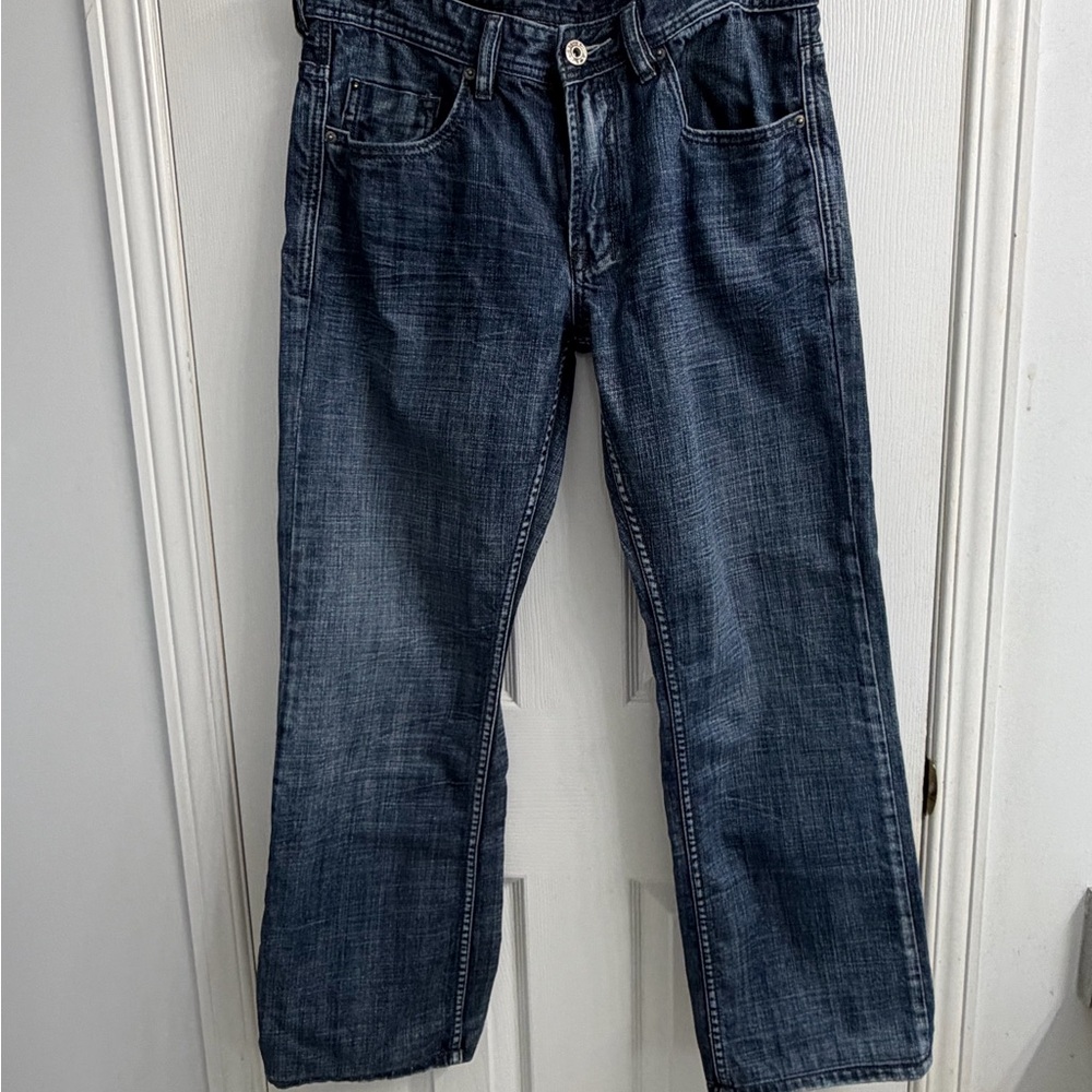 Buffalo David Bitton Relaxed Fit Indigo Jeans Men's 33 Button Fly 28" Inseam